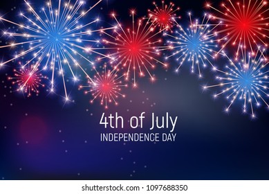 Fourth of July, Independence day of the United States. Happy Birthday America. Vector Illustration EPS10