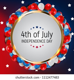 Fourth of July, Independence day of the United States. Happy Birthday America. Vector Illustration EPS10