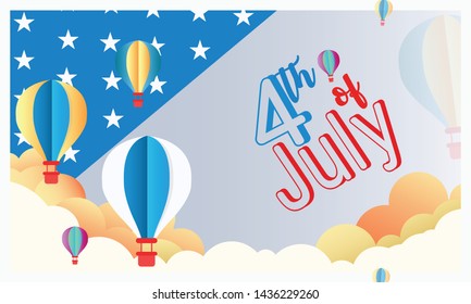 fourth of july independence day of united states of America. 4th of july USA celebration. vector.