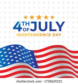 Fourth of July Independence Day of United States of America Banner Background Vector illustration. Independence Day of United States of America 4th of July with American Flag vector design.