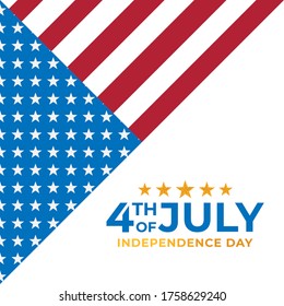 Fourth of July Independence Day of United States of America Banner Background Vector illustration. Independence Day of United States of America 4th of July with American Flag vector design.