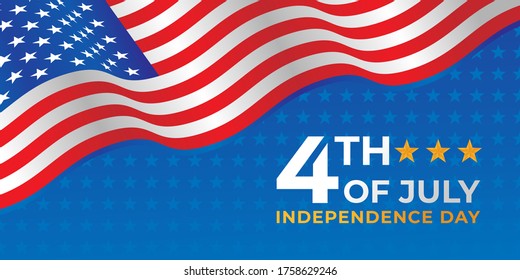 Fourth of July Independence Day of United States of America Banner Background Vector illustration. Independence Day of United States of America 4th of July with American Flag vector design.