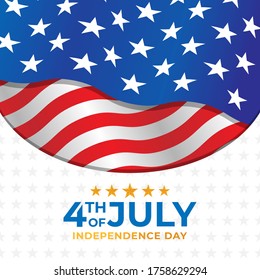Fourth of July Independence Day of United States of America Banner Background Vector illustration. Independence Day of United States of America 4th of July with American Flag vector design.