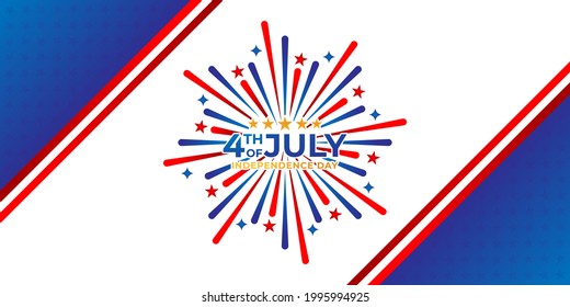 Fourth of July Independence Day of United States of America Banner Background Vector illustration. Independence Day of United States of America 4th of July with American Flag vector design.