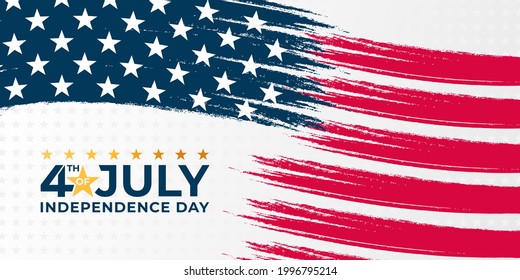 Fourth of July Independence Day of United States of America Banner Background Vector illustration. Independence Day of United States of America 4th of July with American Flag vector design.