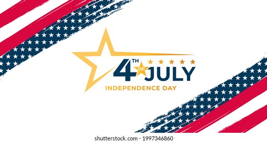 Fourth of July Independence Day of United States of America Banner Background Vector illustration. Independence Day of United States of America 4th of July with American Flag vector design.