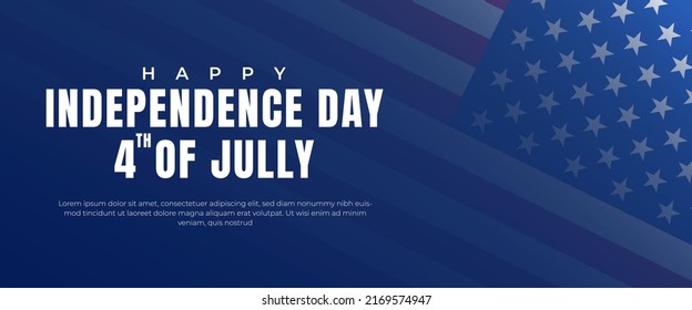 Fourth of July independence day United States America horizontal banner design.