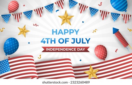 Fourth of July Independence Day of United States of America Festivity Background Vector illustration. Independence Day of United States of America 4th of July Festivity Background Concept