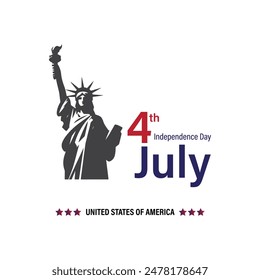 Fourth of July the Independence day of United States of America, 4th July, Vector Art for social media and digital wish post