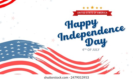 Fourth of July Independence Day of United States of America Banner Background vector illustration. Independence Day of United States of America 4th of July with American Flag design. similar design