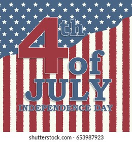 Fourth of July, Independence day of the United States. Happy Birthday America. Vector Illustration EPS10