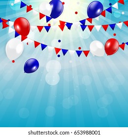 Fourth of July, Independence day of the United States. Happy Birthday America. Vector Illustration EPS10