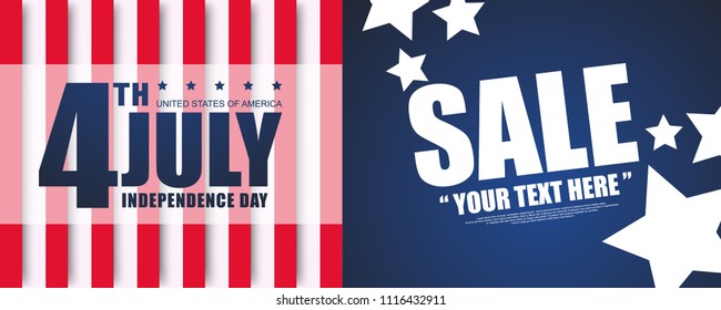 fourth of july independence day of the usa . Sale Banner