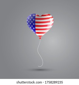 Fourth of July Independence Day. USA design. Festive balloon. Isolated object.