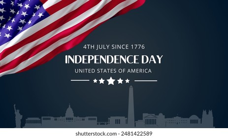 Fourth of July independence day. USA. Vector illustration.