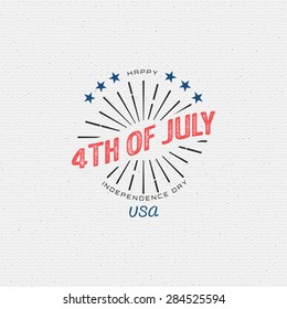 Fourth of July Independence Day USA badges logos and labels for any use.  On a white background