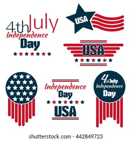 Fourth of July independence day. USA. Vector illustration.