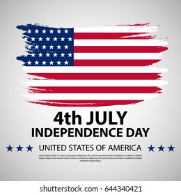 Fourth of july independence day of the usa. Independence day background and badge logo with US flag. 4th july independence day of the usa. Symbol of 4th july celebration the United State of America