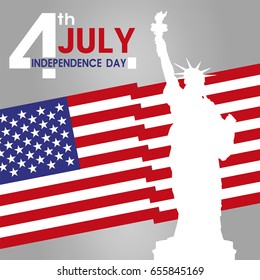 fourth of july independence day of the usa, vector illustration.