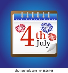 Fourth of July Independence Day USA.Calendar