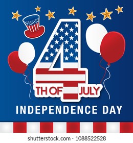Fourth of July Independence Day. Vector illustration
