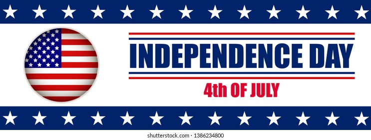 Fourth of July Independence Day Vector Banner. EPS 10.