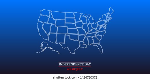 Fourth of July Independence Day Vector Banner. EPS 10. 