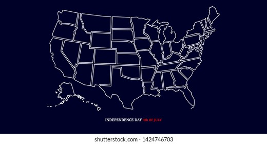Fourth of July Independence Day Vector Banner. EPS 10. 