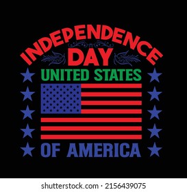Fourth of July Independence Day Vector illustration, 4th of July greeting in United States national flag colors and hand lettering text Happy Independence Day.