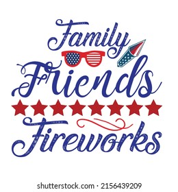 Fourth of July Independence Day Vector illustration, 4th of July greeting in United States national flag colors and hand lettering text Happy Independence Day.