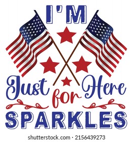 Fourth of July Independence Day Vector illustration, 4th of July greeting in United States national flag colors and hand lettering text Happy Independence Day.