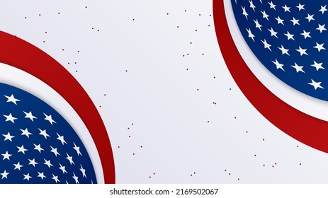 Fourth of July Independence Day. Vector illustration with red, blue and white color decoration