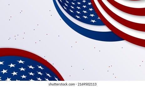 Fourth of July Independence Day. Vector illustration with red, blue and white color decoration