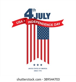 Fourth of July. Independence day. Vector sign