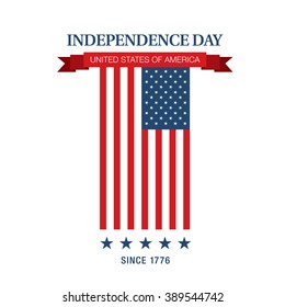 Fourth of July. Independence day. Vector sign