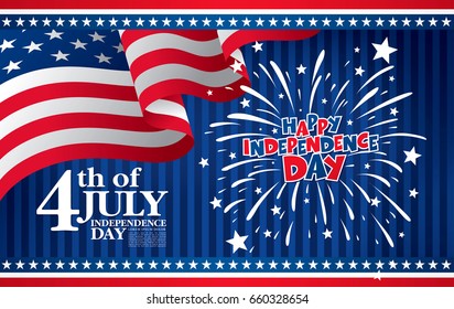 Fourth Of July Independence Day. Vector Illustration