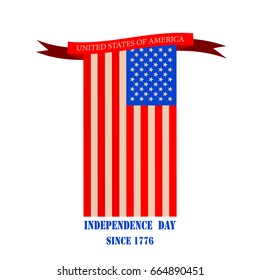 Fourth of July. Independence day. Vector sign