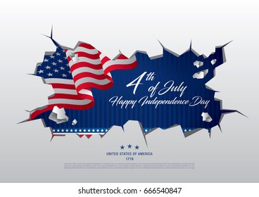 Fourth of July Independence Day. Vector illustration