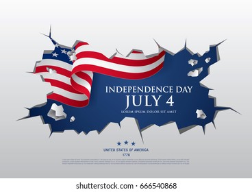 Fourth of July Independence Day. Vector illustration