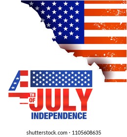 Fourth Of July Independence United Stated Burn Flags Background Vector Image
