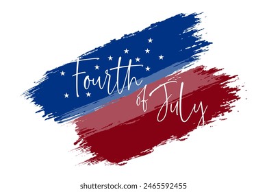 Fourth of July Letter With Grunge American Flag Vector Illustration Isolated Background.