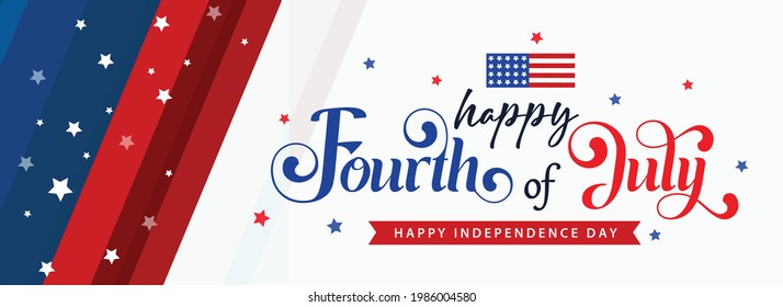 4th July Lettering Calligraphic Vector Illustration Stock Vector ...