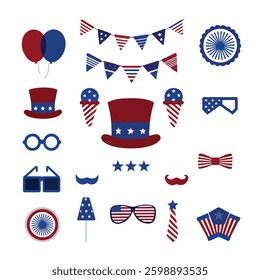 Fourth of July lettering card, Independence Day with USA flag
