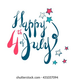 Fourth of July Lettering in RWB