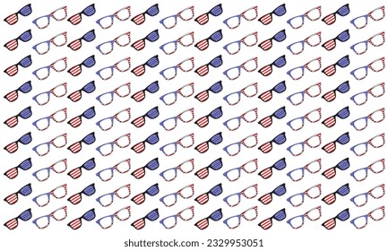 Fourth of July and Memorial day party seamless pattern. Isolated on a white background. 4th of July, Independence Day themed design.