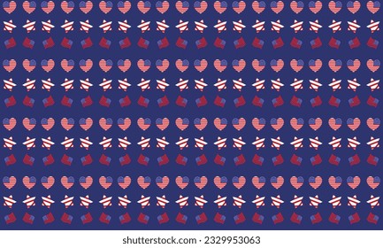Fourth of July and Memorial day party seamless pattern. Isolated on a white background. 4th of July, Independence Day themed design.