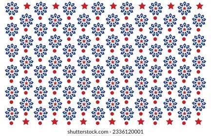 Fourth of July and Memorial day party seamless pattern. Isolated on a white background. 4th of July, Independence Day themed design.