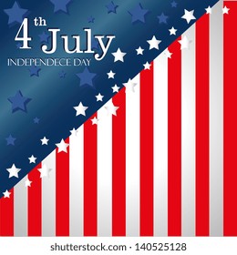 fourth july over flag background vector illustration