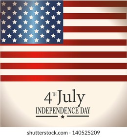 fourth july over flag background vector illustration