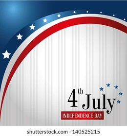 fourth july over flag background vector illustration